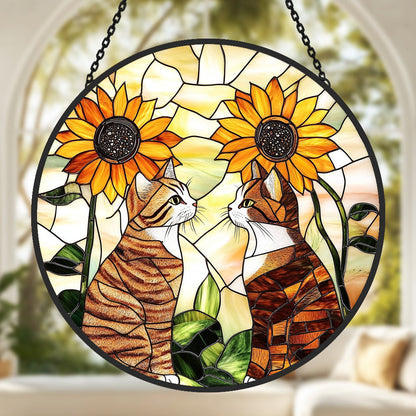 Glas-in-lood Zonvanger - Twee schattige