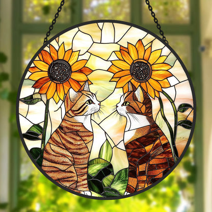 Glas-in-lood Zonvanger - Twee schattige