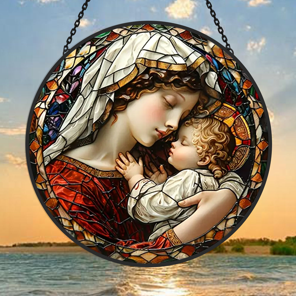 Glas-in-lood Zonvanger - Heilige Maagd Maria