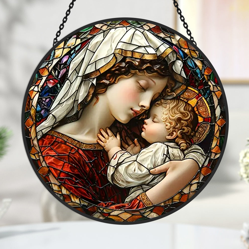 Glas-in-lood Zonvanger - Heilige Maagd Maria