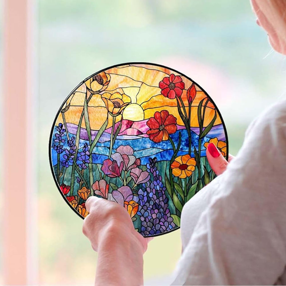 Glas-in-lood Zonvanger -Wilde Bloemen