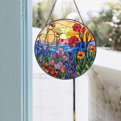 Glas-in-lood Zonvanger -Wilde Bloemen