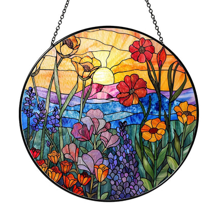Glas-in-lood Zonvanger -Wilde Bloemen