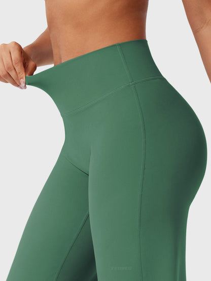 CurveFlex | Hoge Taille Straight-Leg Legging - Donkergroen