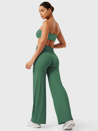 CurveFlex | Hoge Taille Straight-Leg Legging - Donkergroen