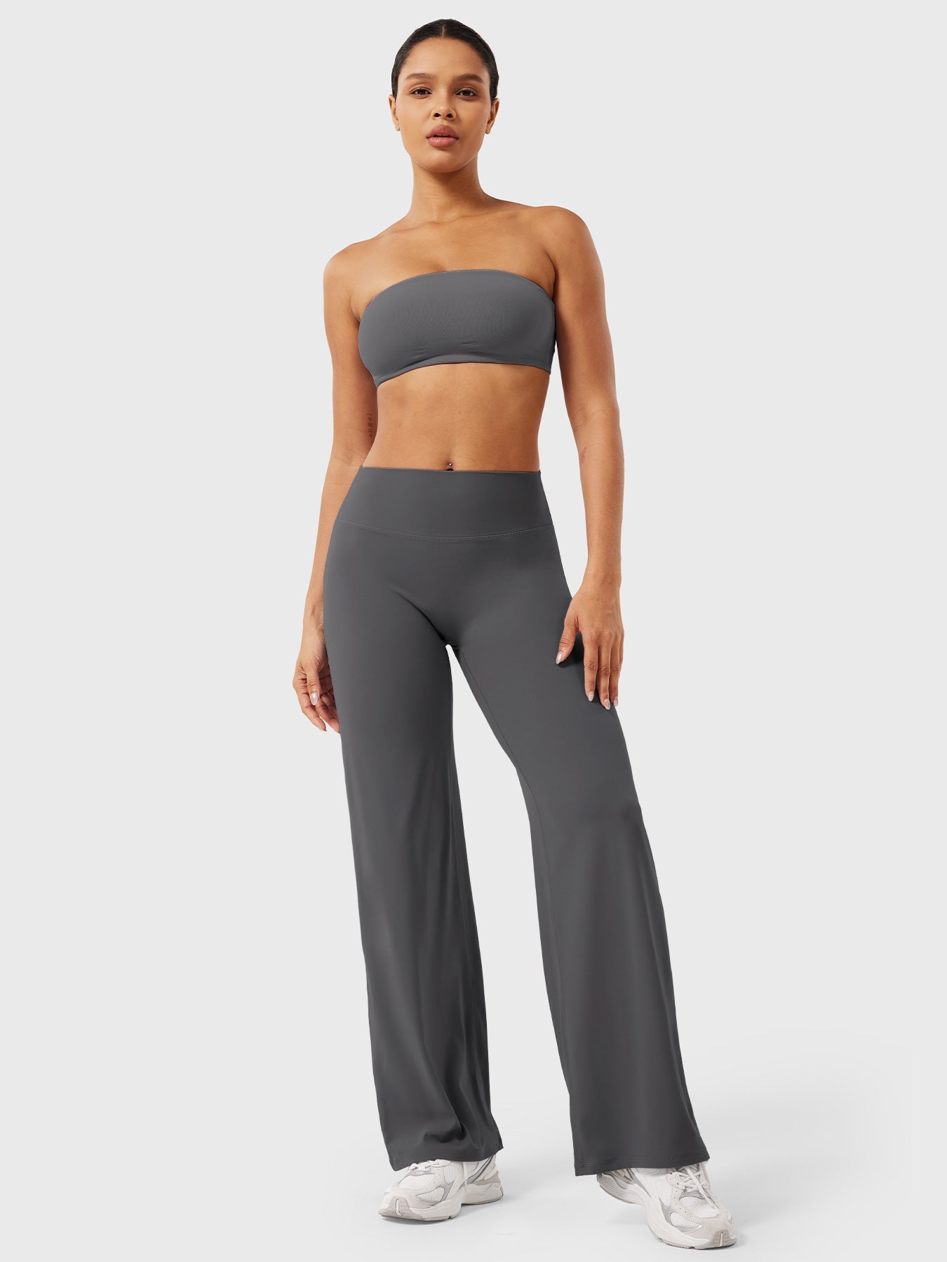 CurveFlex | Hoge Taille Straight-Leg Legging - Donkergrijs