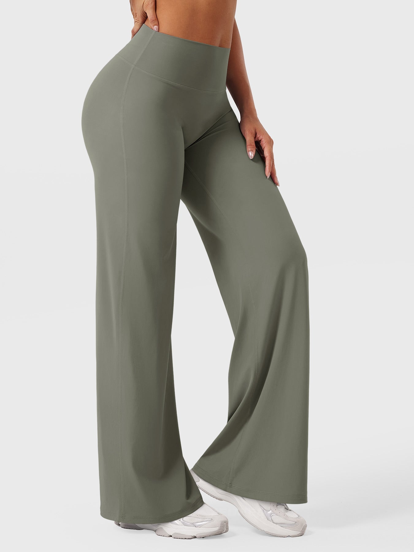 CurveFlex | Hoge Taille Straight-Leg Legging - Grijsgroen