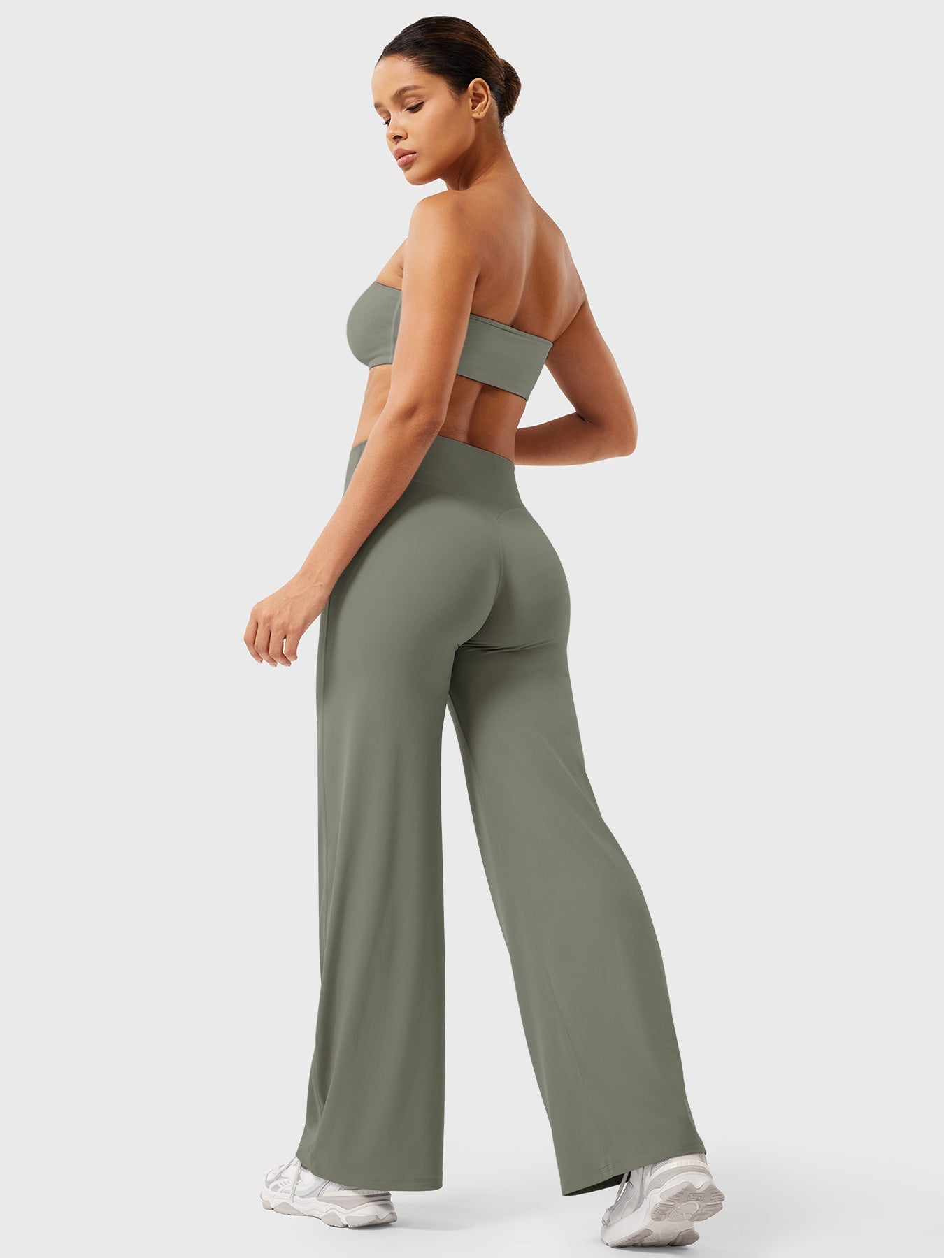 CurveFlex | Hoge Taille Straight-Leg Legging - Grijsgroen