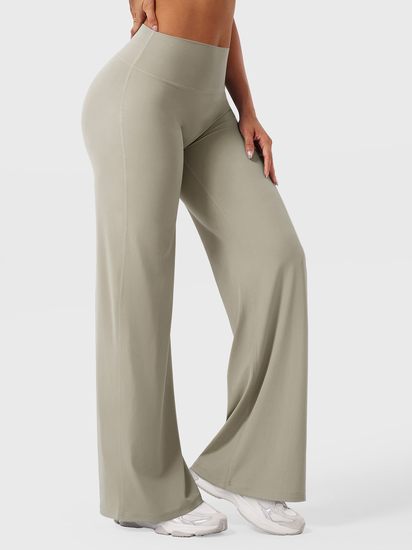 CurveFlex | Hoge Taille Straight-Leg Legging - Licht zand