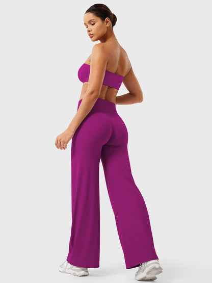 CurveFlex | Hoge Taille Straight-Leg Legging - Roze Paars