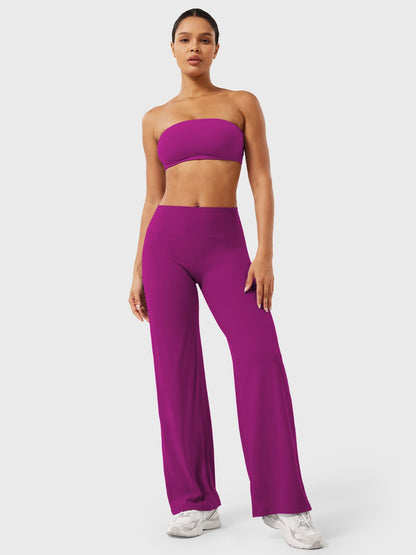 CurveFlex | Hoge Taille Straight-Leg Legging - Roze Paars